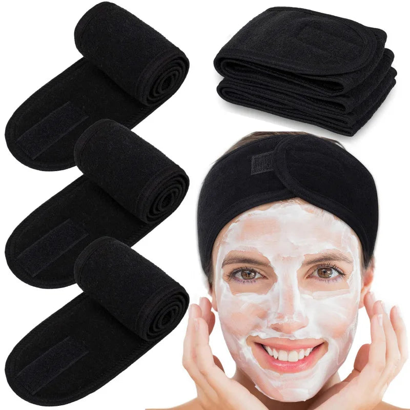 Fashion Women Wide Hairband Adjustable Makeup Wash Face Toweling Hair Wrap Headbands Face Washing Yoga Hair Make Up Accessories