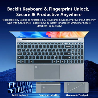 15.6 Inch 4K HD Ultra Thin Laptop, 2026 LENO Intel Core i9-9900, Windows 11, 16GB RAM 1TB SSD, Portable Gaming Business Notebook
