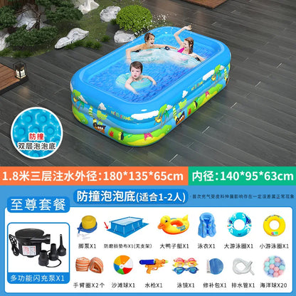 Large Foldable Inflatable Swimming Pool for Kids Adults Baby Family Indoor Outdoor Backyard Thickened Durable Summer Fun Pool