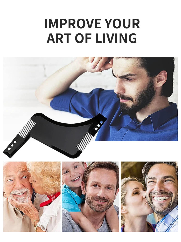 Beard Comb Sideburns Styling Comb Ribbon Brush Trimming Template Beard Styling Comb Makeup Comb Use With Beard Trimmer Or Razor