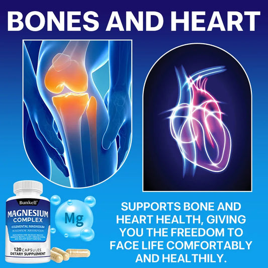Magnesium Complex - Magnesium Glycinate, Magnesium Malate, Supports Muscle, Bone Health, Sleep Quality, Relieves Anxiety