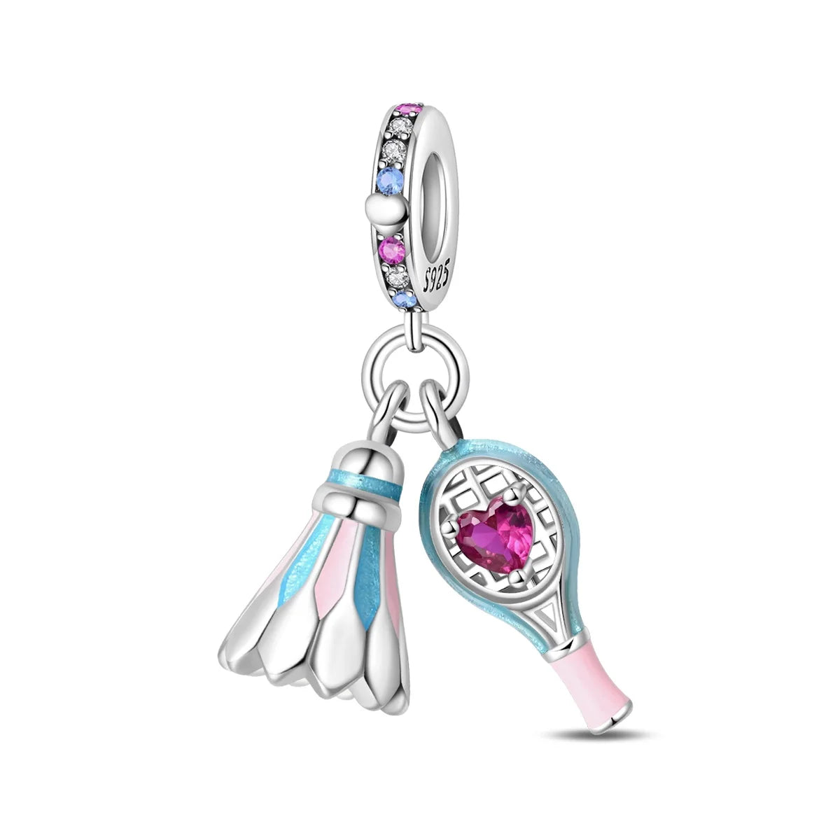 Passionate 925 Silver Dumbbell Badminton Soccer Sport Charms Beads Fit Pandach 925 Original Bracelet DIY Jewelry Graduation Gift