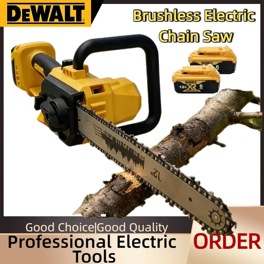 Dewalt Brushless Logging Chainsaw, Cordless Design with Automatic Oiler for Tree Cutting and Wood Trimming For 20V Battery