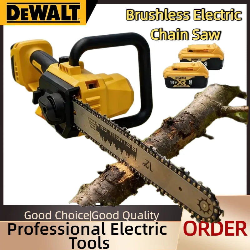 Dewalt Brushless Logging Chainsaw, Cordless Design with Automatic Oiler for Tree Cutting and Wood Trimming For 20V Battery