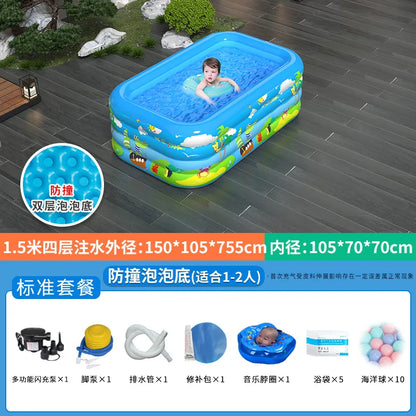 Large Foldable Inflatable Swimming Pool for Kids Adults Baby Family Indoor Outdoor Backyard Thickened Durable Summer Fun Pool