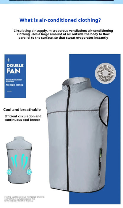 Summer Air Conditioning Suit Heatstroke Prevention Vest Men's and Women's High-tech Universal Camouflage Cooling Fan Suit