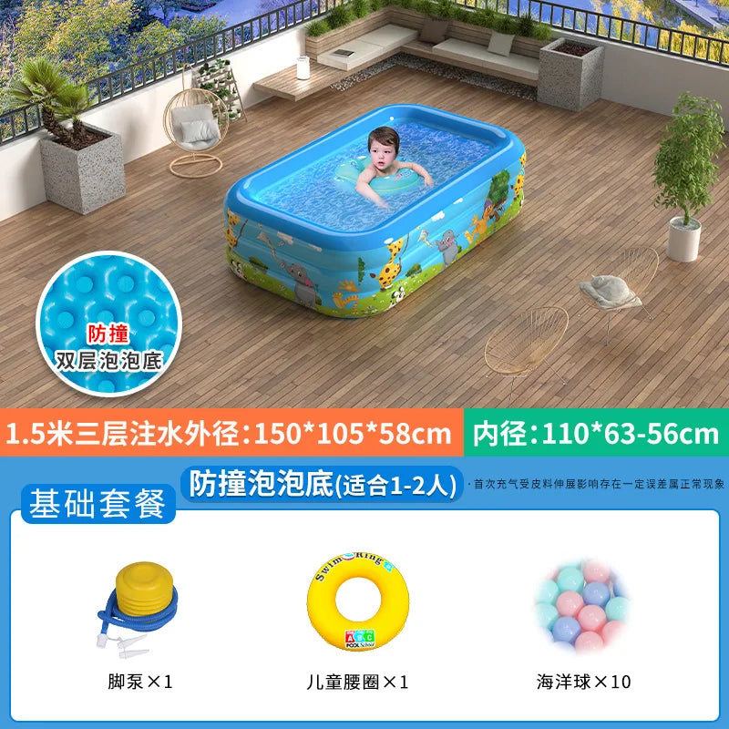 Large Foldable Inflatable Swimming Pool for Kids Adults Baby Family Indoor Outdoor Backyard Thickened Durable Summer Fun Pool