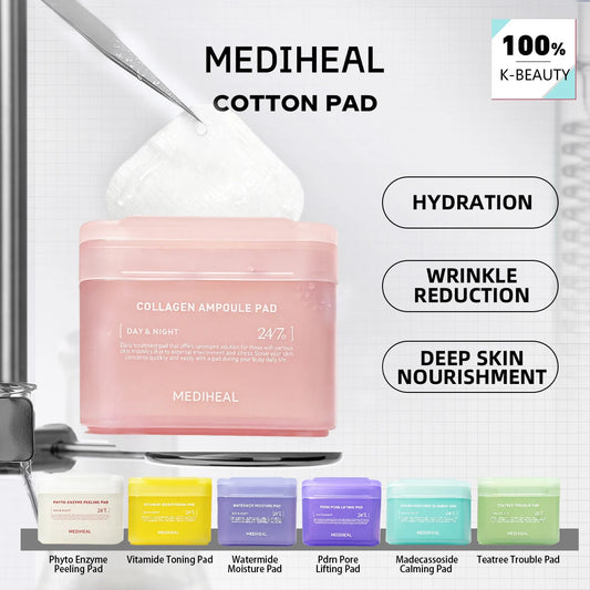 MEDIHEAL Pad,Ready-to-Use Pad,Daily Skincare Pads,Long-Lasting Moisture,Intense Hydration,Korean Skincare,K-Beauty,Korean Makeup