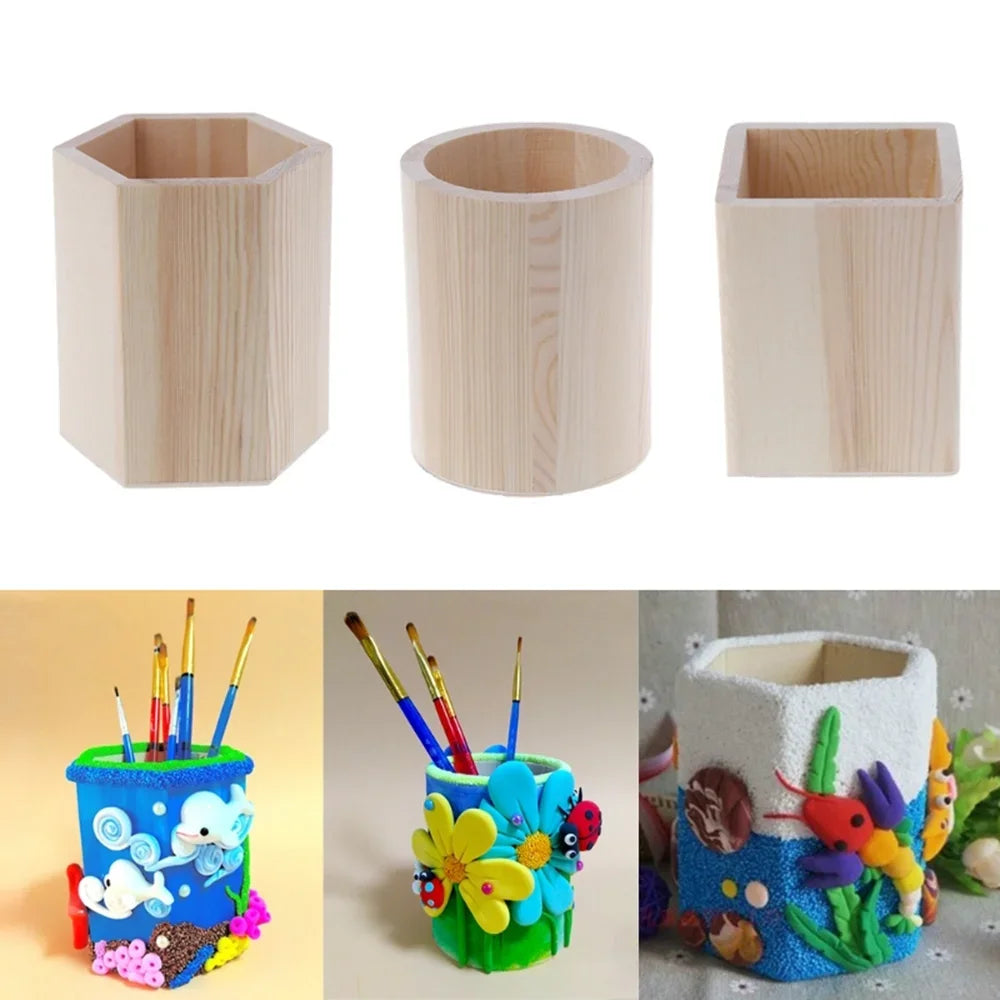Wooden stationery storage box for pens, pencil cases, office pen holders, makeup brush containers, stationery supplies,