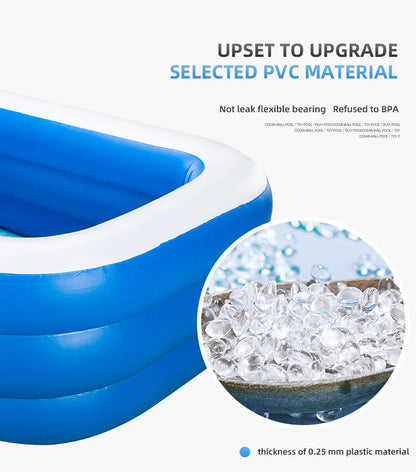 2m/2.6m Large Inflatable Swimming Pool Adults Kids Pools Bathing Tub Outdoor Indoor Bathtub Water Pool Family Party Toys