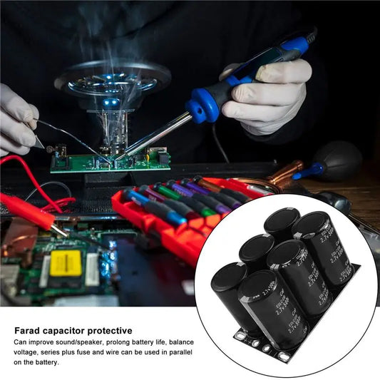 ABGN Farad Capacitor 2.7V 500F With Protective Plate Capacitors