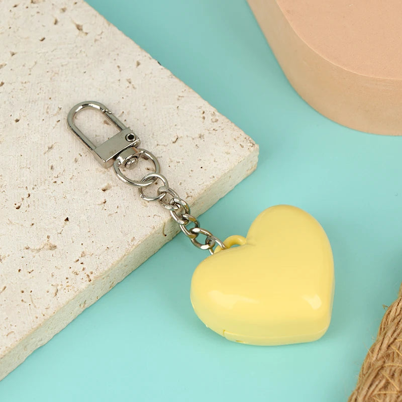 1Pcs Heart Shape Blush Empty Compact with Mirror, Keychain DIY Refillable Powder Case for Makeup