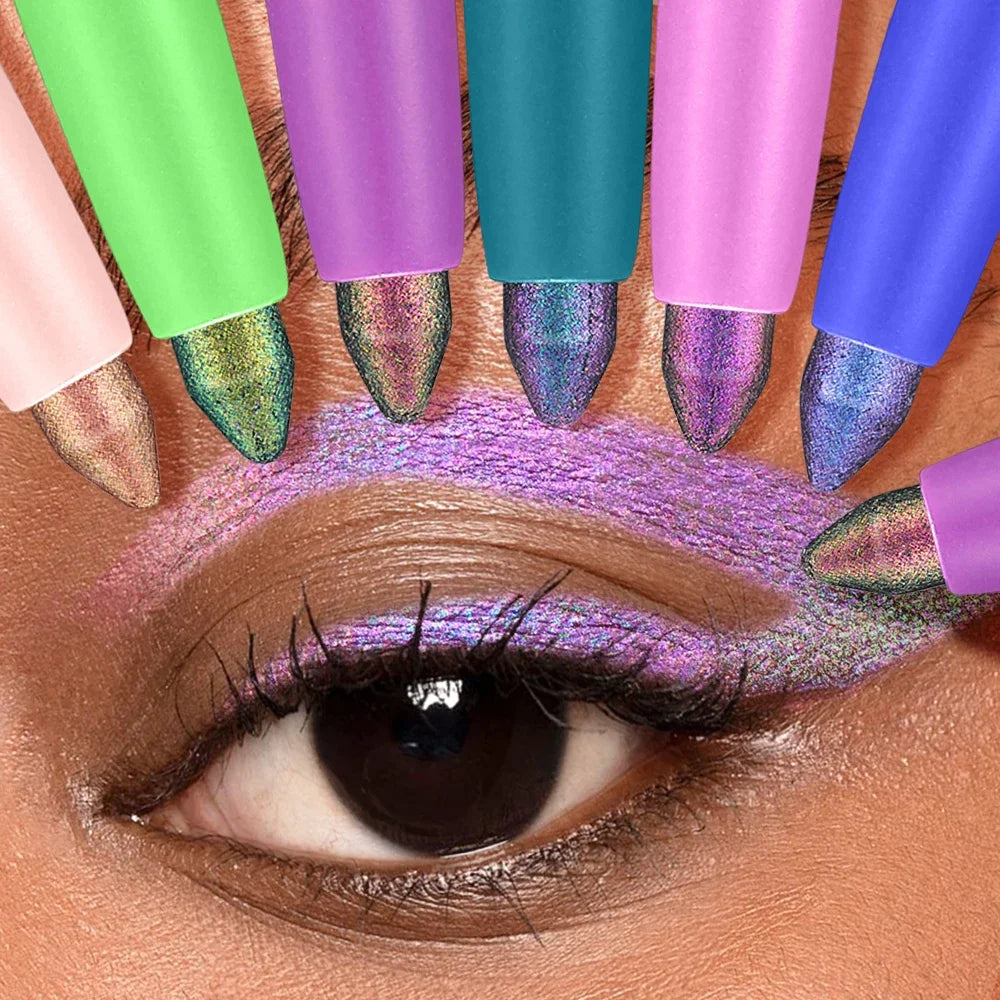 Pearlescent Aurora Purple Eyeliner Pen Chameleon Metallic Eye Liner Shiny Eyeshadow Lying Silkworm Green Blue Makeup Pigment