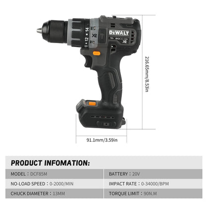 Dewalt DCF85m Cordless Brushless Impact Drill Brushless Drill Multifunctional Rechargeable Portable 20V Battery Power Tools