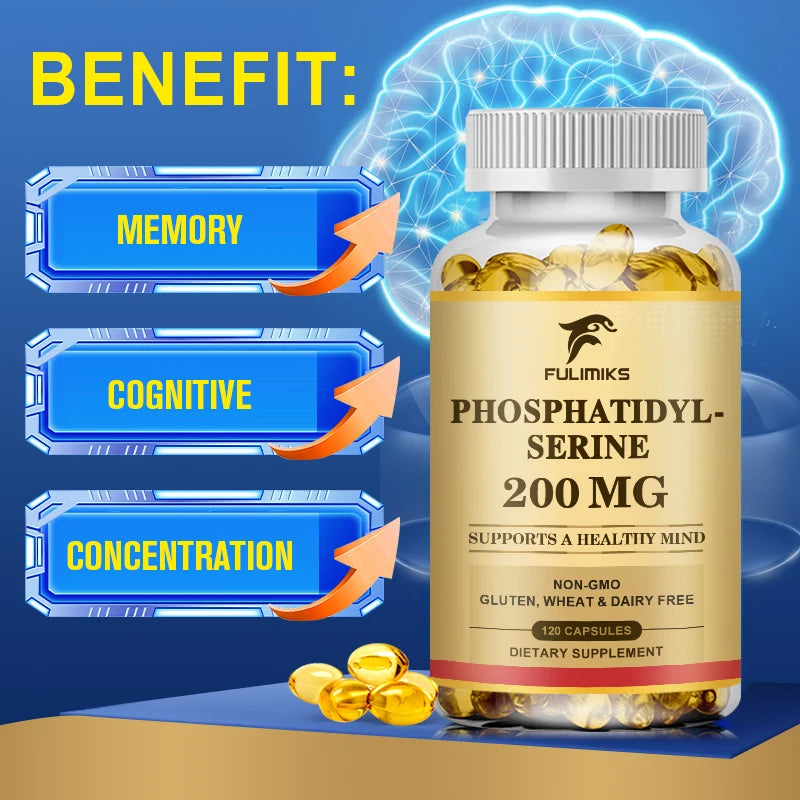 Buy 1 Get 1 Free! Advanced Phosphatidyl Serine Supplement, for Brain & Memory, Cortisol Manager for Stress Relief & Mental Focus