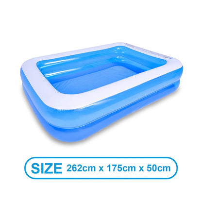 2m/2.6m Large Inflatable Swimming Pool Adults Kids Pools Bathing Tub Outdoor Indoor Bathtub Water Pool Family Party Toys