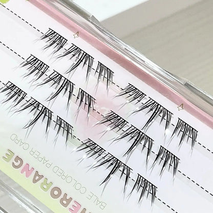 DIY Cluster Punk Silver Black Self-adhesive Glue Free False Eyelashes Segmented Thin Stems Halloween Makeup Girl Lashe Extension