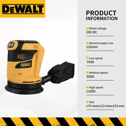 DEWALT 18V Lithium-Ion Cordless Random Orbital Sander, Rechargeable Polishing Tool for Woodworking Putty Finishing