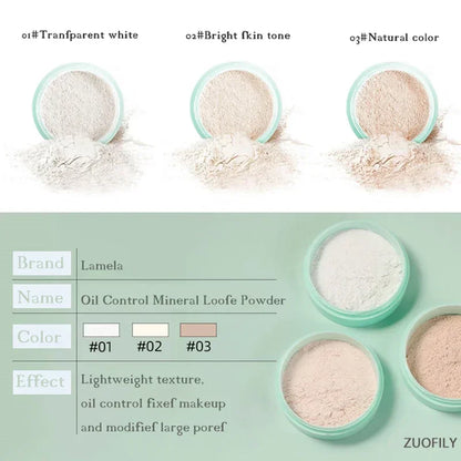 Smooth Finish Loose Powder Light and Transparent Makeup Setting Powder Oil Control Long-lasting Matte Effect Makeup Powder