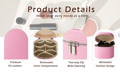 Large Capacity PU Leather Makeup Bag Portable Makeup Box For Women Girls Travel Toiletry Cosmetic Organizer