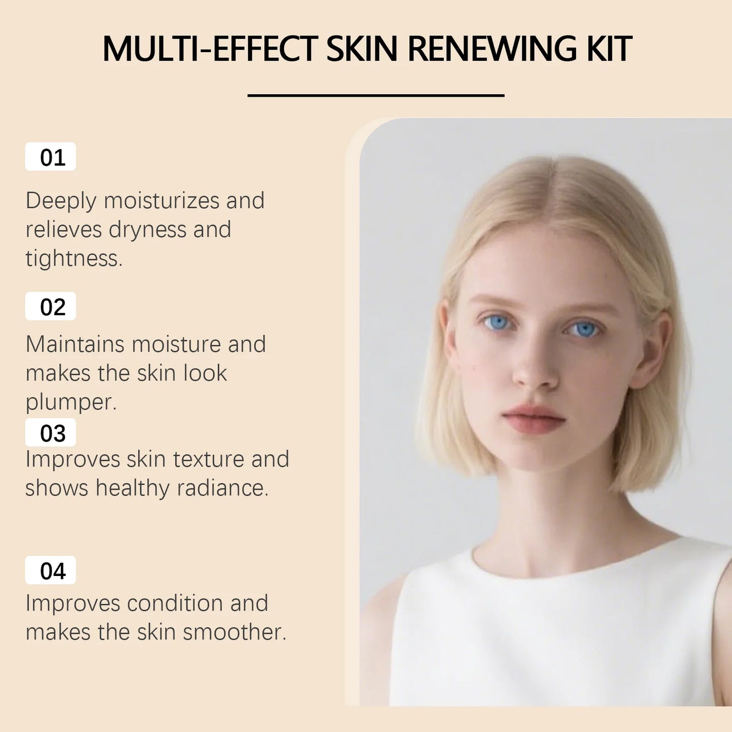 Multi-effect Day & Night Skin Care Suit Cleaning Moisturizing Reduce Dark Circles Multi Functional 4-Piece Set Skincare Products
