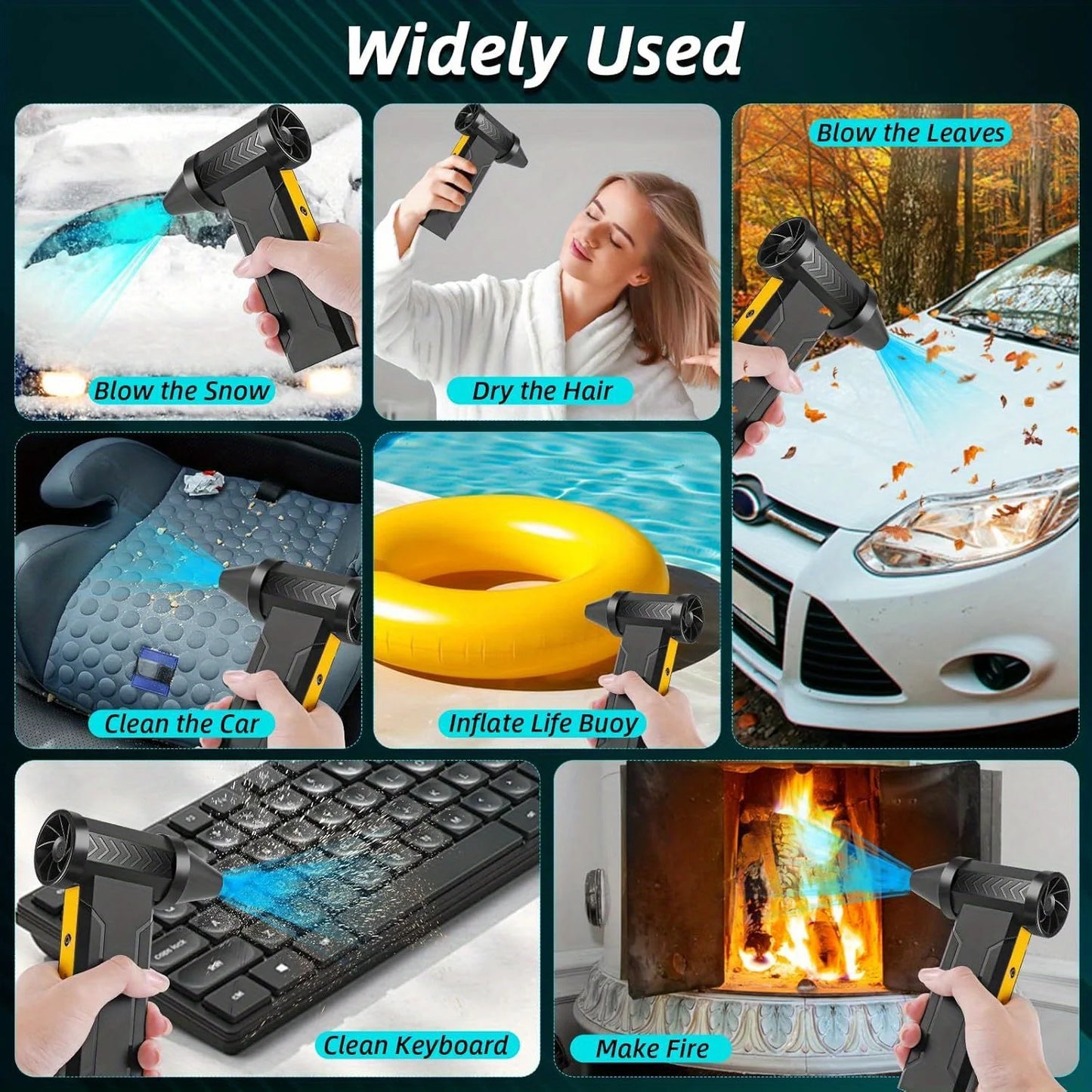 Super 9600000RPH,Brushless Motor Electric Turbo Fan High-Speed Turbo Violent Fan USB Rechargeable Powerful Dust Blower 60m/s