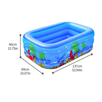 Inflatable Ball Pit Pool for Kids, Toddlers,, Blow Up PVC Swimming Pool for Indoor Outdoor Water Summer Party Backyard, Blue