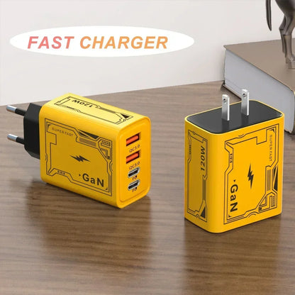 120W Original Charger EU/UK/US 4-Ports Ultra Fast Charging Type-C GaN Phone Charger USB-C QC 3.0 Universal Phone Adapter