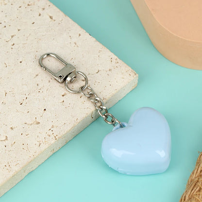 1Pcs Heart Shape Blush Empty Compact with Mirror, Keychain DIY Refillable Powder Case for Makeup