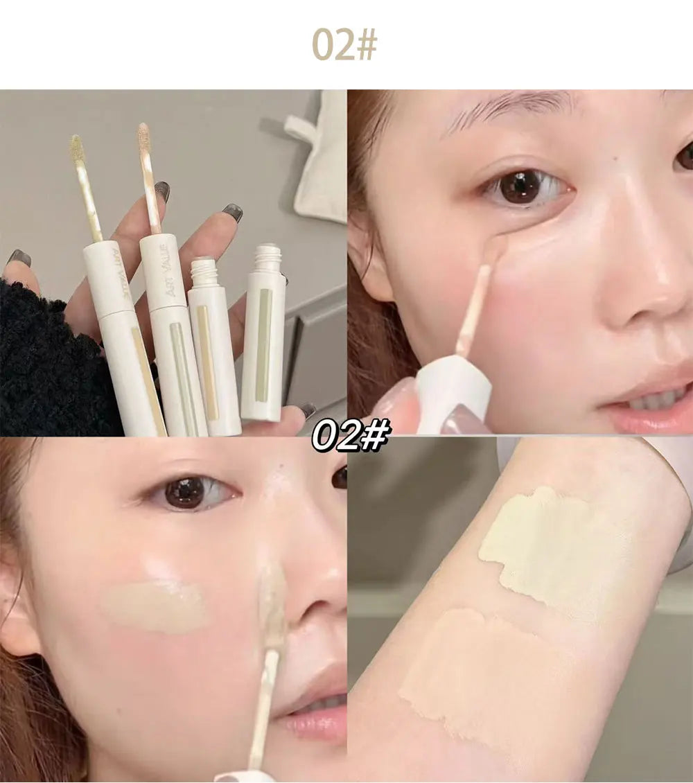 Dual End Concealer Stick Pink Liquid Brightening Contour Pen Correcting Penfor Under Eye & Face Sculpting Full Coverage Makeup