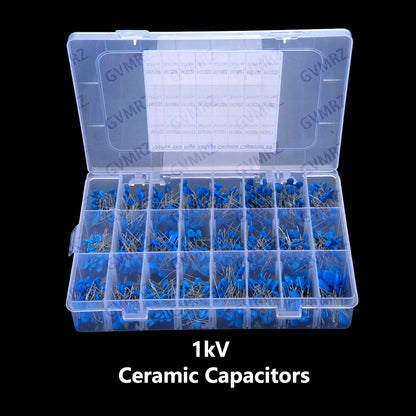 700PCS Ceramic Capacitors 1kV 24 Values Capacitor Pack 103 Magnetic Plate 102 Ceramic Die 101 18P 1000V High Voltage 102 47P