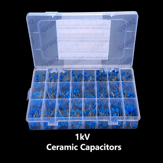 700PCS Ceramic Capacitors 1kV 24 Values Capacitor Pack 103 Magnetic Plate 102 Ceramic Die 101 18P 1000V High Voltage 102 47P