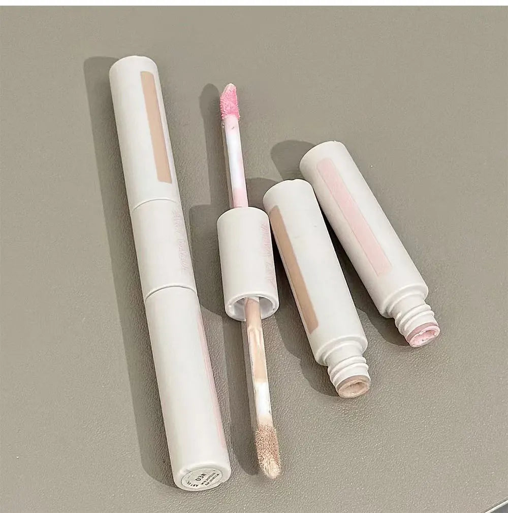 Dual End Concealer Stick Pink Liquid Brightening Contour Pen Correcting Penfor Under Eye & Face Sculpting Full Coverage Makeup