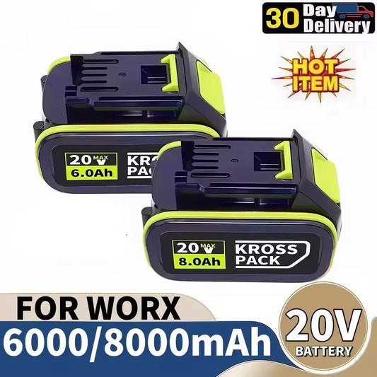 Hot For WORX WA3520 6000mAh/8000mAh Li-ion Battery For dewalt tools for WORX 5pin WA3525 20V Cordless Power Tool Model Battery