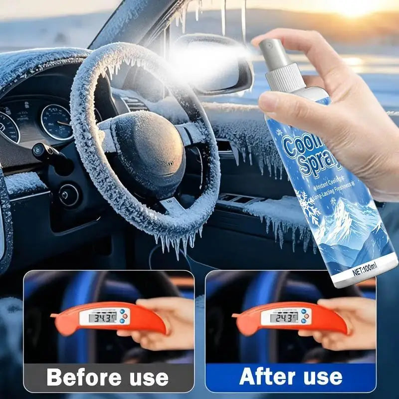 50/100ml Portable Instant Car Cooling Spray Fast Temperature Reduction Long Lasting Freshness For Hot Summer Car Interior Use