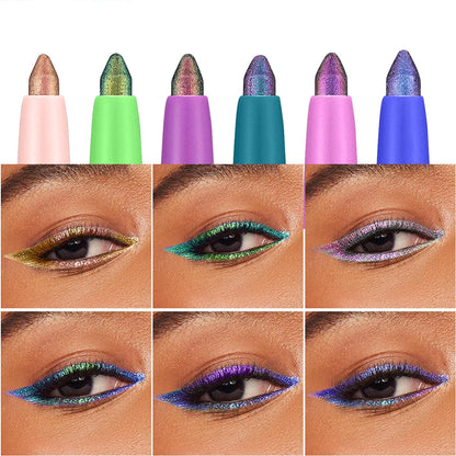 Pearlescent Aurora Purple Eyeliner Pen Chameleon Metallic Eye Liner Shiny Eyeshadow Lying Silkworm Green Blue Makeup Pigment