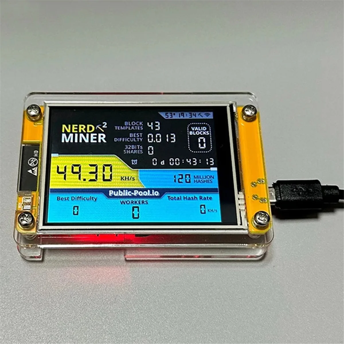 SuperDeals Brand New Nerdminer V3 2.8-Inch BTC Solo Lottery Nerd Miner Crypto Bitcoin Miner Solo Mining Machine