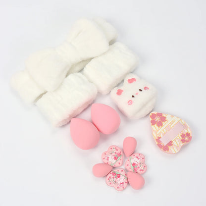 Embroidered Powder Puff Headband 13-Piece Set, Suitable for Applying and Setting Makeup, Suitable for All Skin Types