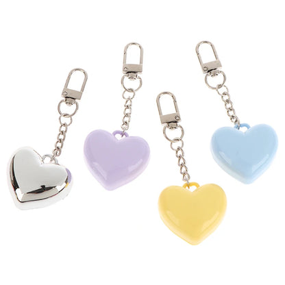 1Pcs Heart Shape Blush Empty Compact with Mirror, Keychain DIY Refillable Powder Case for Makeup