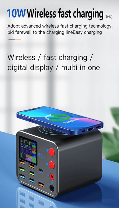 Multifunction 8-port Charger for Mobile Phonewith Short Circuit Repair Function Smart Wireless Fast Charging Tool