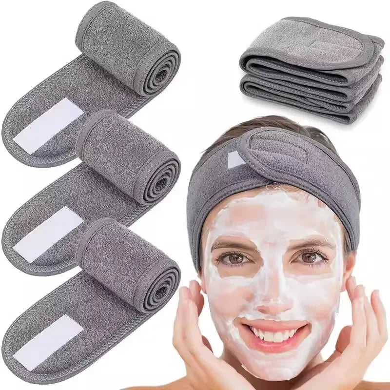 Fashion Women Wide Hairband Adjustable Makeup Wash Face Toweling Hair Wrap Headbands Face Washing Yoga Hair Make Up Accessories