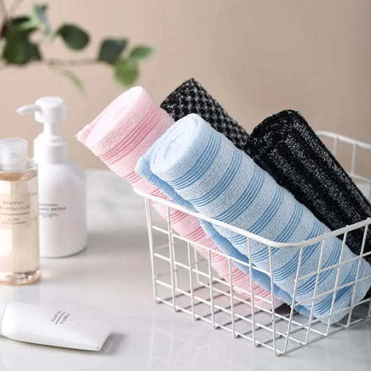 Japanese Exfoliating Bath Towel Ultra-Long Shower Scrubber for Back Antibacterial Foam Washcloth Multi-Use for Shower Skincare