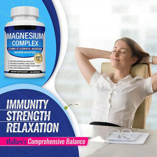 Magnesium Composite Capsules 1000mg Support Muscle Relaxation Relieve Stress Bone Health Dietary Supplement Health Care
