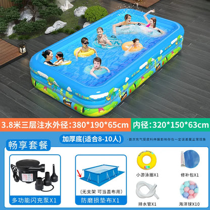 Large Foldable Inflatable Swimming Pool for Kids Adults Baby Family Indoor Outdoor Backyard Thickened Durable Summer Fun Pool