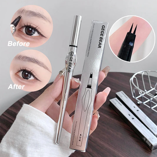 Two-Prong Eyebrow Pen For Women Gege Bear Long-lasting Natural Strokes Waterproof Anti-Sweat Non-smudged All-Day Wear Eye Makeup