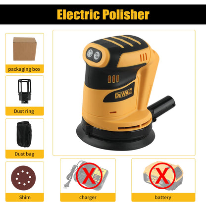 DEWALT 18V Lithium-Ion Cordless Random Orbital Sander, Rechargeable Polishing Tool for Woodworking Putty Finishing