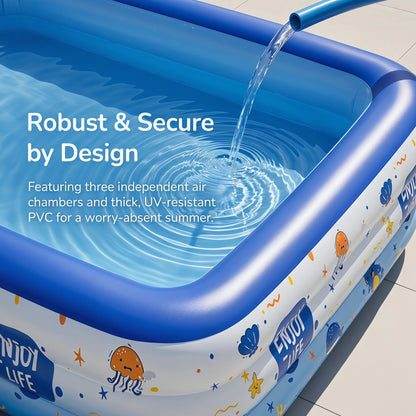 1PC Swimming Pool for Family Pattern Blue Big Inflatable Large PVC Pools Baby Swimming Pools Indoor Outdoor Toddler Bathtub