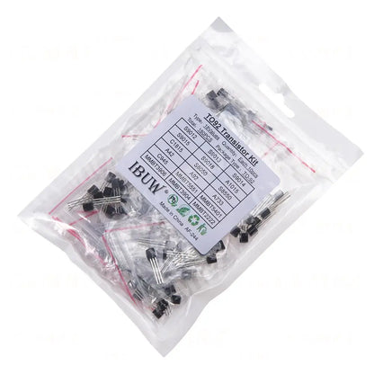 180PCS 18Values TO-92 Transistor Kit (S9012/S8050/C1815/MMBT5551 etc.) for Arduino DIY Electronic Project S8050 C1815 MMBT5551