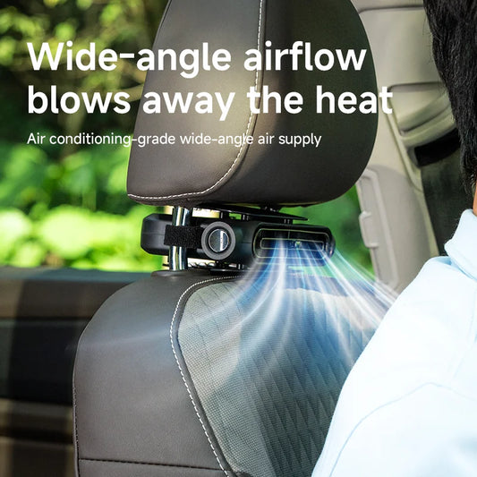 Car Backseat Cooling Fan Wide-angle Airflow High Air Volume Car Cooler USB Powered Summer Essential AirCirculator Fast Delivery
