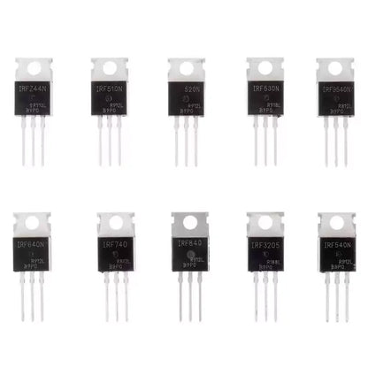 50PCS TO-220 MOSFET Transistor Kit IRFZ44N IRF510N IRF540N Assorted N-Channel Power MOS Tube Electronic Components Set